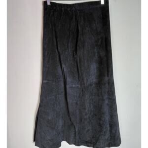 DIALOGUE Leather Skirt Black Solid Lined 100% Leather Women Size 12